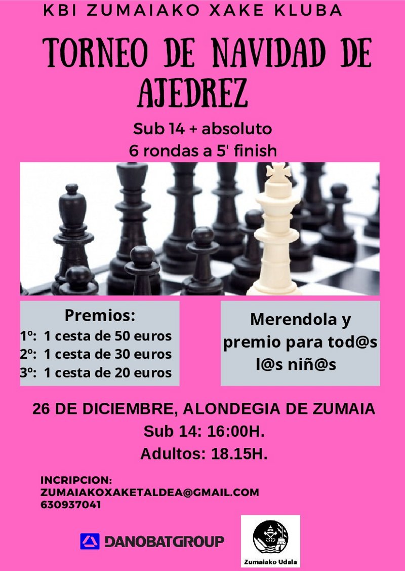 Torneo de Navidad de Ajedrez de Zumaia 2019