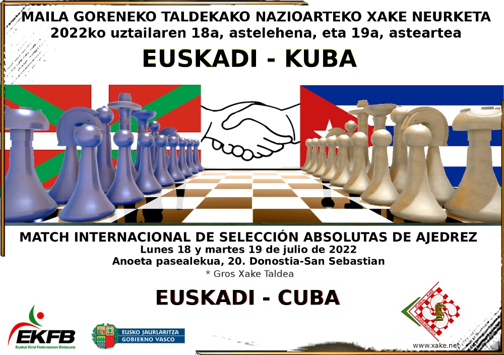 Match internacional de Ajedrez Euskadi-Kuba. Selecciones absolutas